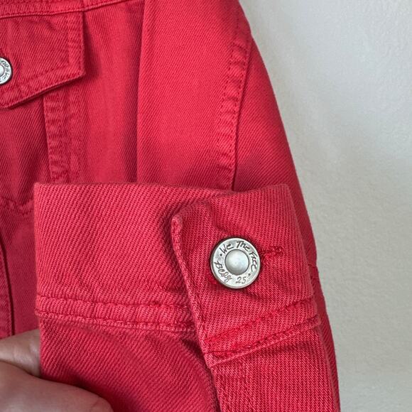 FREE PEOPLE Rumors Denim Jacket Strawberry Spritz Red Size XS NWT New - Picture 7 of 11